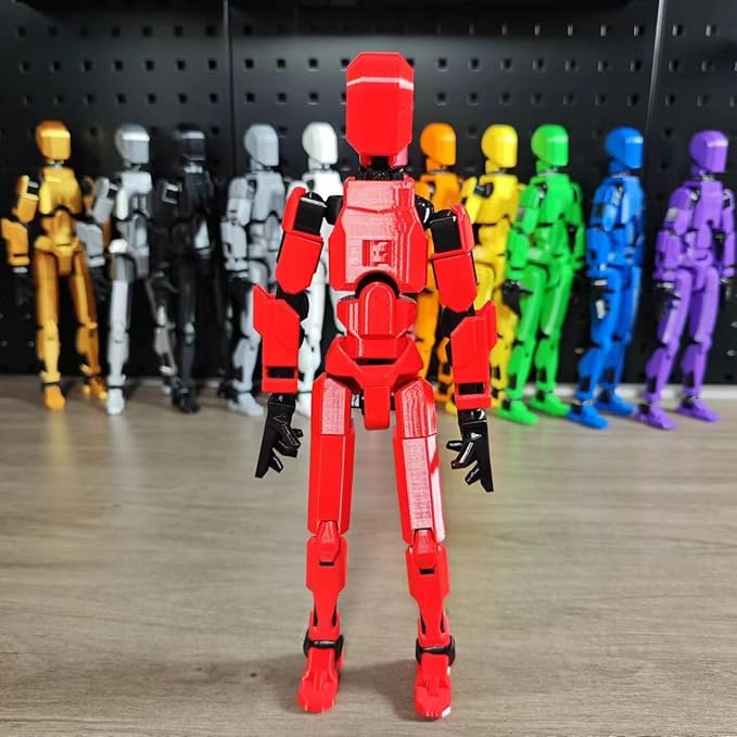 2025 New Assembly Completed-Titan 13 Action Figure,Dummy Robot 13 Action Figures Set,3D Printed Multi-Jointed Action Figures,Nova 13 Action Figure for Collectors Desktop Decorations (Red)