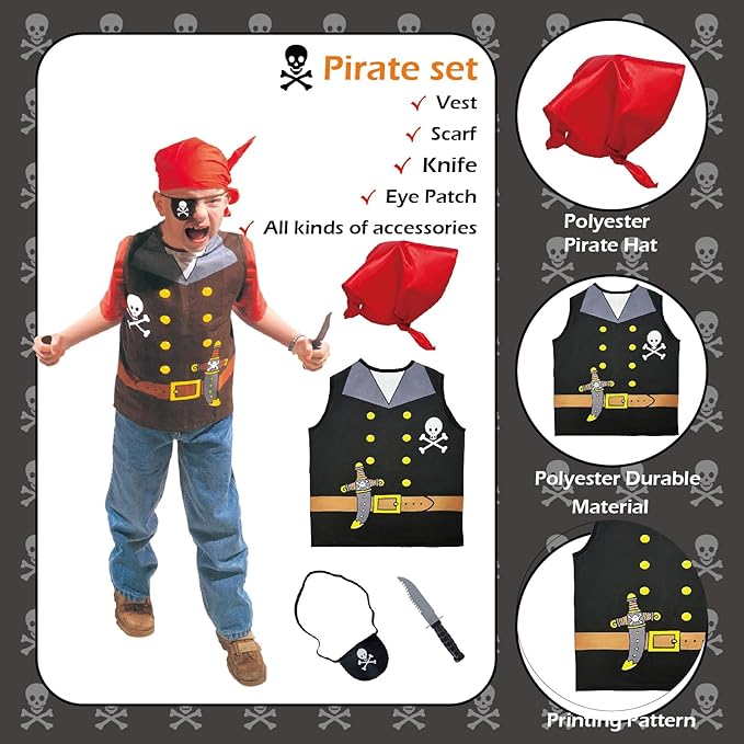 Dress Up Trunk for Kids, Pretend Dress Up Collection with Accessories, Halloween Dressup for Role Play