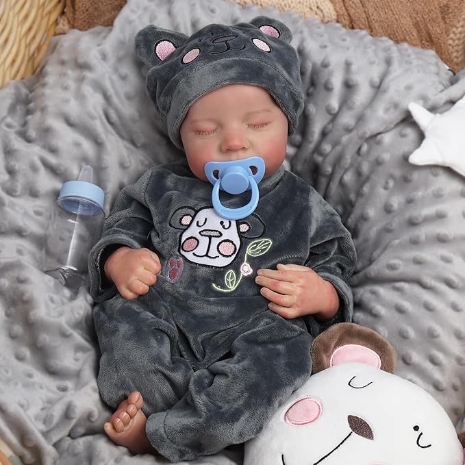 Reborn Baby Dolls,18 Inch Realistic Baby Doll with Full Vinyl Body Lifelike Baby Dolls Real Life Baby Doll for Kids Age 3+ (Levi.B)