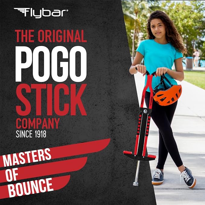 Flybar Master Pogo Stick, Ages 9+, 80 to 160 lbs, Easy Grip Handles, Anti-Slip Pegs, Outdoor Toys for Boys Girls, Outside Toys for Kids, Teens Tweens
