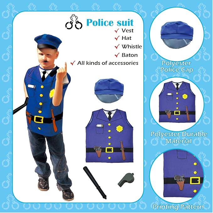 Dress Up Trunk for Kids, Pretend Dress Up Collection with Accessories, Halloween Dressup for Role Play
