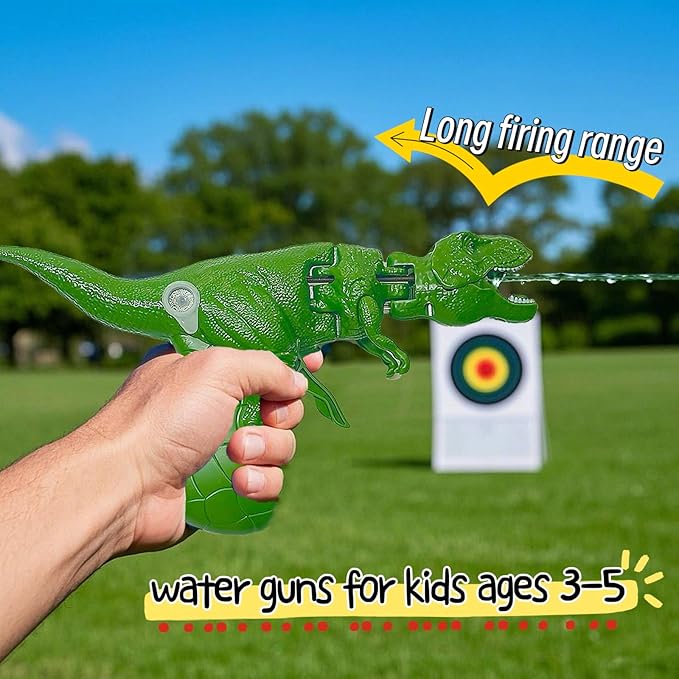 3 Pack Dinosaur Water Gun,Water Guns for Kids Ages 4-8 Dinosaur Mouths Can Open and Close When Spraying Water, Suitable for Swimming Pools/Beaches/Courtyards/Party Games