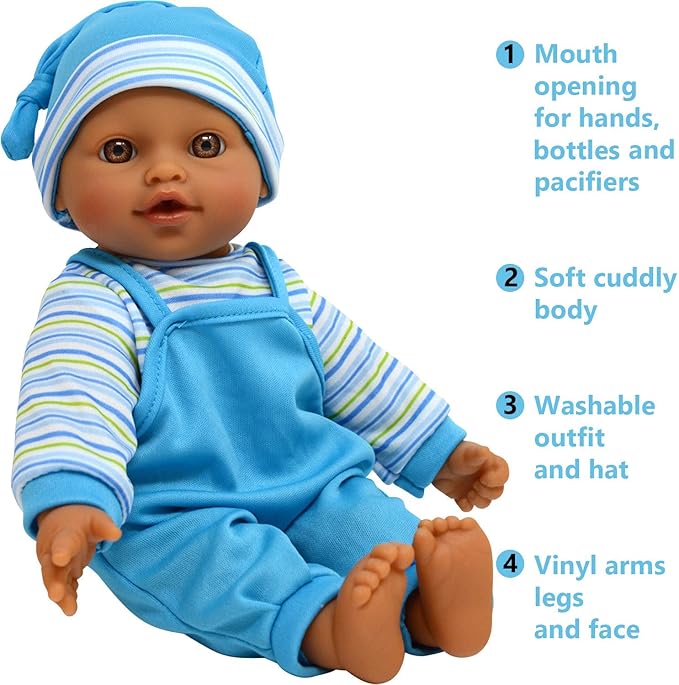 The New York Doll Collection 12" Sweet Hispanic Twin Dolls Play Baby Dolls - Doll Pacifier Included