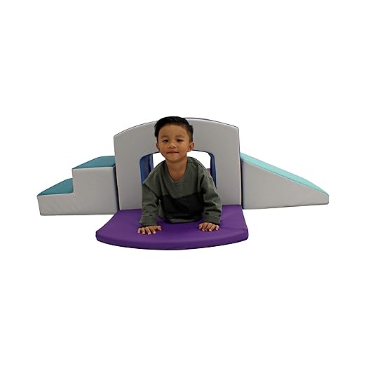 Factory Direct Partners 12825-CTPU SoftScape Playtime Grow-n-Learn Tunnel Climber Plus Pads for Toddlers and Kids (3-Piece) - Contemporary/Purple, 12825-CTPU