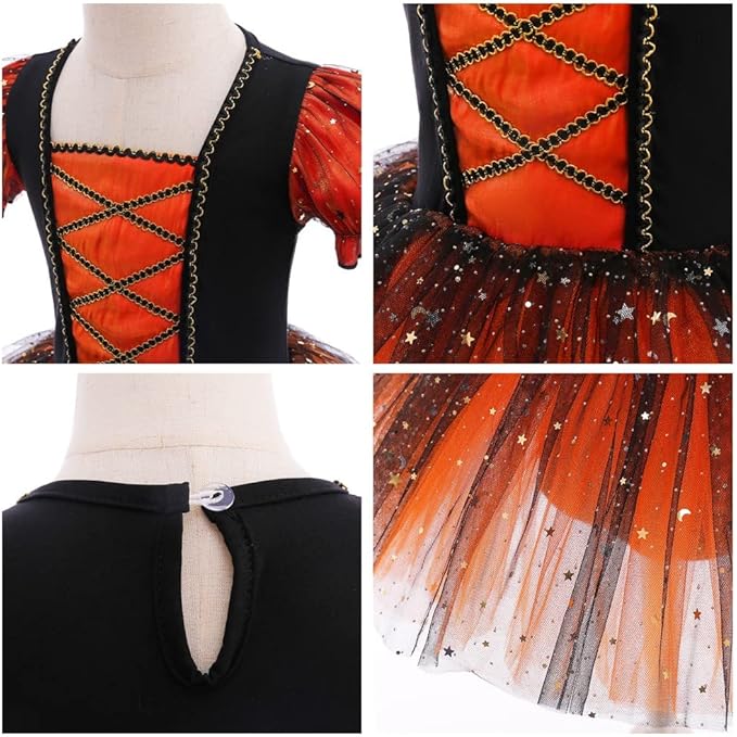 DYMCII Baby Girls Princess Ballet Dress Short Sleeve Leotards Skirted Tutu Dancewear Halloween Christmas Party Fancy Costume