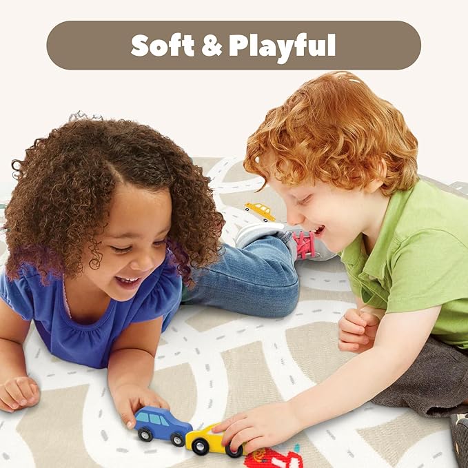 LIVEBOX Road Traffice Kids Rug, 3'x5' Floor Mats for Kids Room, Non-Slip Machine Washable Rugs for Playroom, Soft Fun & Learning Rug Children Car Carpet for Nursery Daycare Classroom