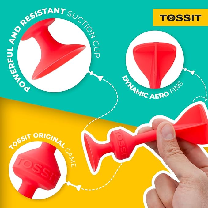 TOSSIT Game Suction Cup Darts, Toss Game Perfect Family and Party, Silicone Throwing Game for Backyard, Indoor and Outdoor Fun