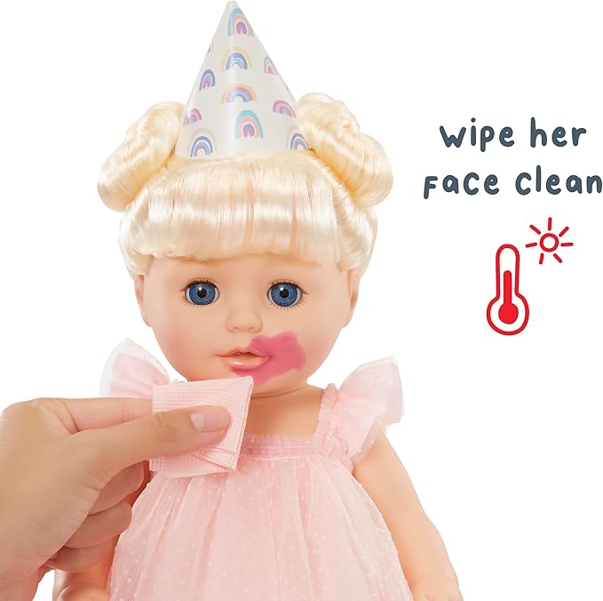 Baby Born Birthday Baby Doll Annabell - Blue Eyes: Realistic Features for Kids Ages 3 & Up, Color Change, Rooted Hair, Eyes Open & Close