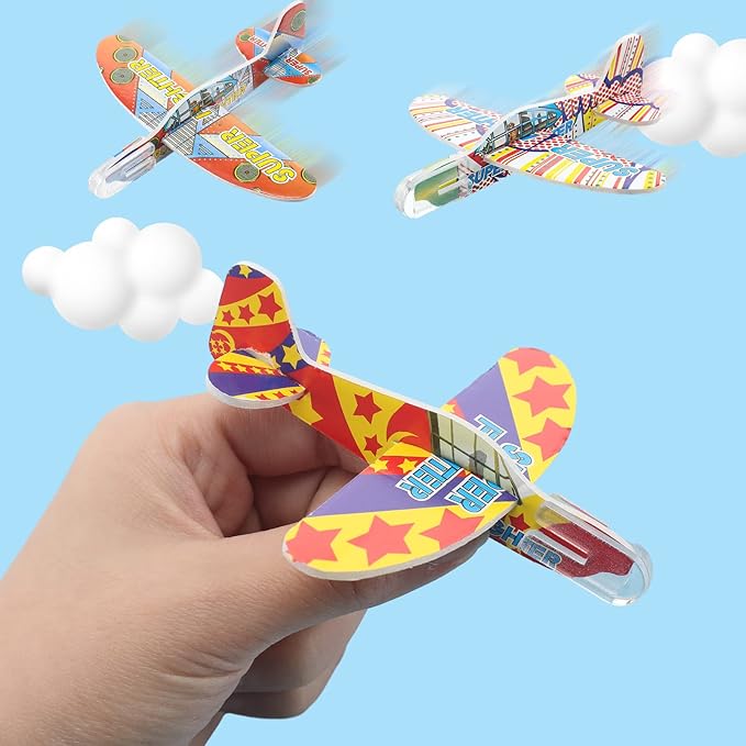 Libima 144 Pcs Foam Airplanes Toy for Kids Bulk Glider Planes Outdoor Flying Toys Airplane Party Favors Individually Wrapped Foam Plane Kit for Birthday Party Carnival Classroom Prizes