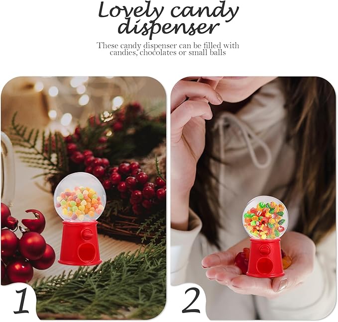 Amosfun 24pcs Mini Gumball Machines Plastic Candy Bank Twist Candy Bean Vending Machine Dispenser Easter Day Party Supply 2.79 X 2.75 X 1.37 Inches