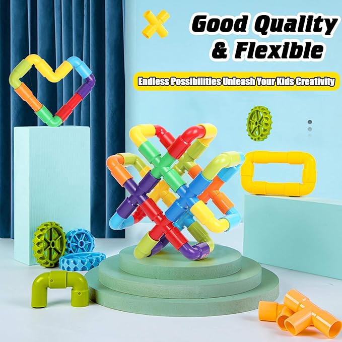 EP EXERCISE N PLAY 250PCS Toy Building Set for Kids Ages 3 4 5 | STEM Learning | Durable Plastic Blocks | Interactive Educational Toy for Toddlers Boys Girls