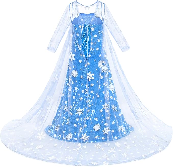 Luxury Princess Dress Costumes with Shining Long Cape Girls Birthday Party