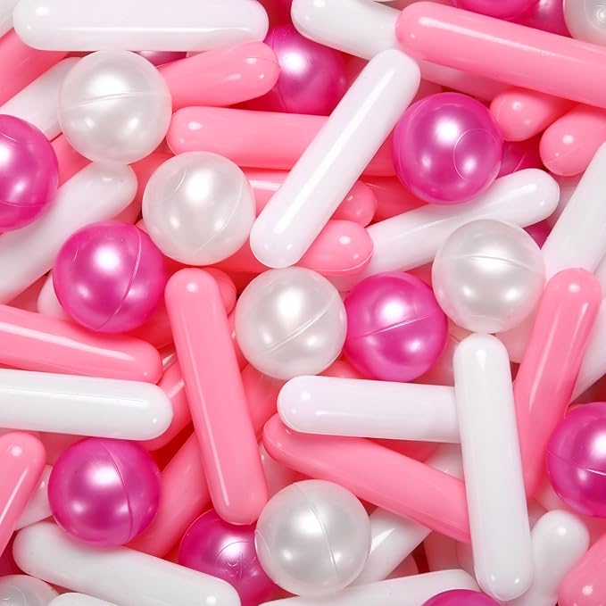 Ball Pit Balls and Strips for Ball Pits, 50 200 500pcs Cute Plastic Star Toy Balls for Kids, Baby Toddler 1-3 Birthday, Bounce House, Play Tent, Baby Pool Water Toys, Party