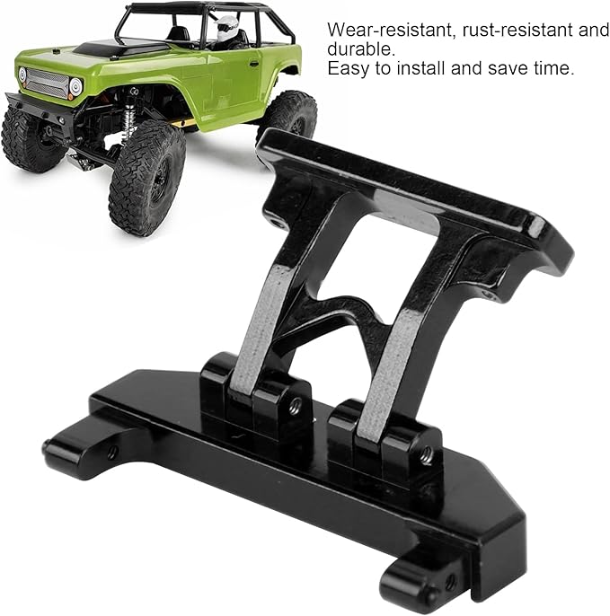Rear Body Mount Support, Car Shell Connect Bracket Aluminium Alloy Rear Body Mount Light for Axial SCX24 90081 1/24 RC Car for Kids (Black)