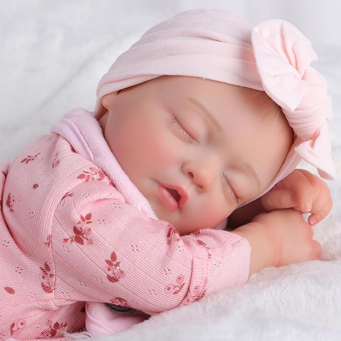 BABESIDE Lifelike Reborn Baby Dolls - 17-Inch Realistic-Newborn Baby Dolls Full Body Vinyl Sleeping Real Life Baby Dolls Girl with Toy Accessories for Kids Age 3 4 5 6 7 +