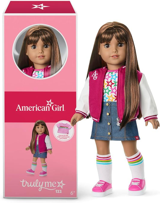 American Girl, Truly Me 18-inch Doll #122 with Brown Eyes, Straight Dark-Brown Hair, Tan Skin, for Ages 6+