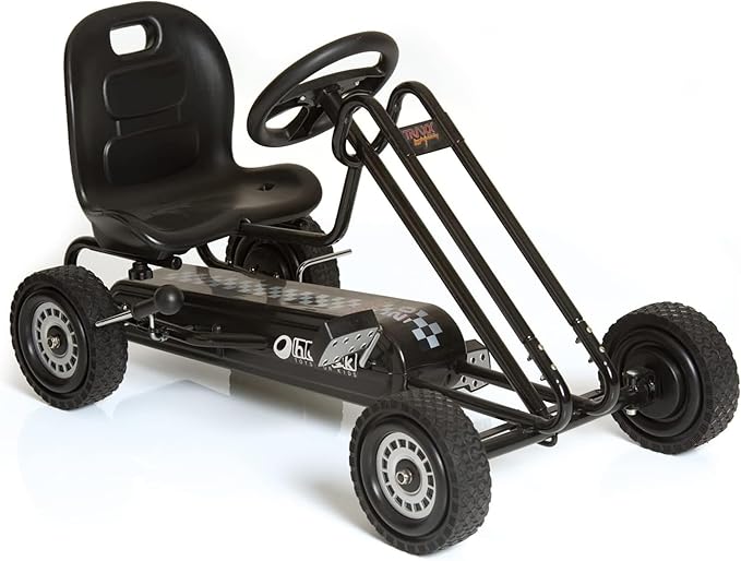 hauck Kids Pedal Go Kart, 4 Wheel Bike Cart, Ages 4-8, Lightning Ride, Black