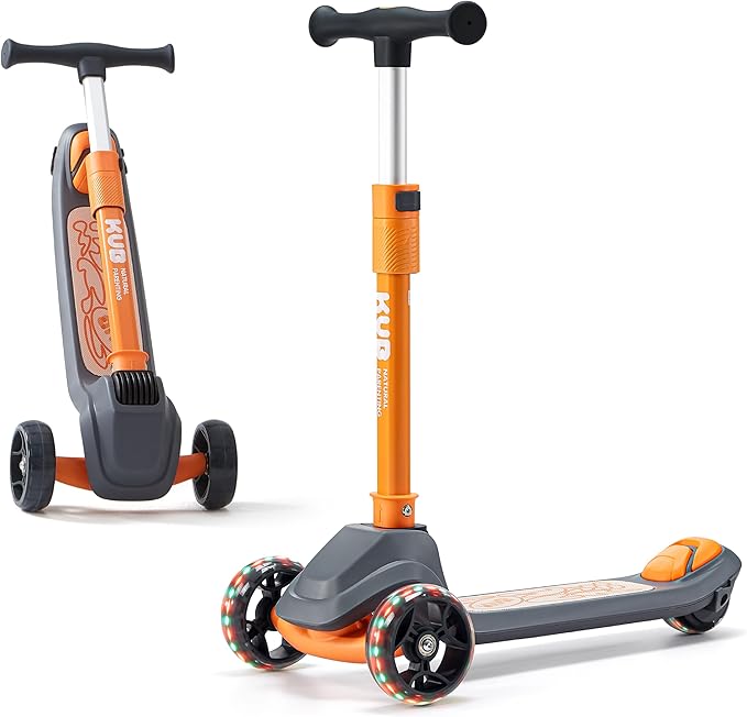 Kids Scooter, 3 LED Lighted Wheels, Any Height Adjustable Handlebar & Lean-to-Steer, Anti-Slip Deck, Easy-Fold Mechanism, Three-Wheel Scooter for Kids Ages 3-14