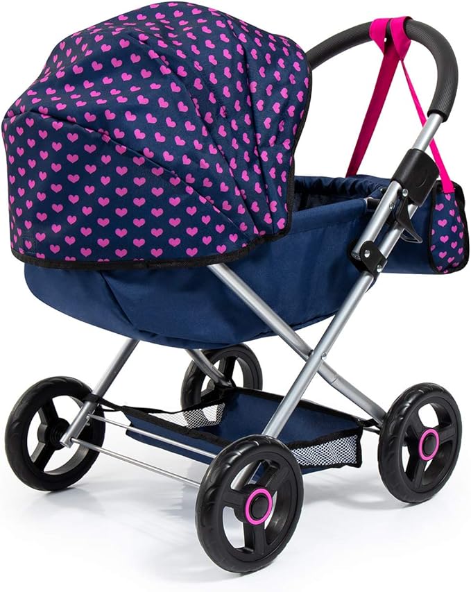 Bayer Dolls 4-in-1 Toy Baby Doll Pram Stroller Cosy Set - Dolls Up to 18" (Blue/Purple)