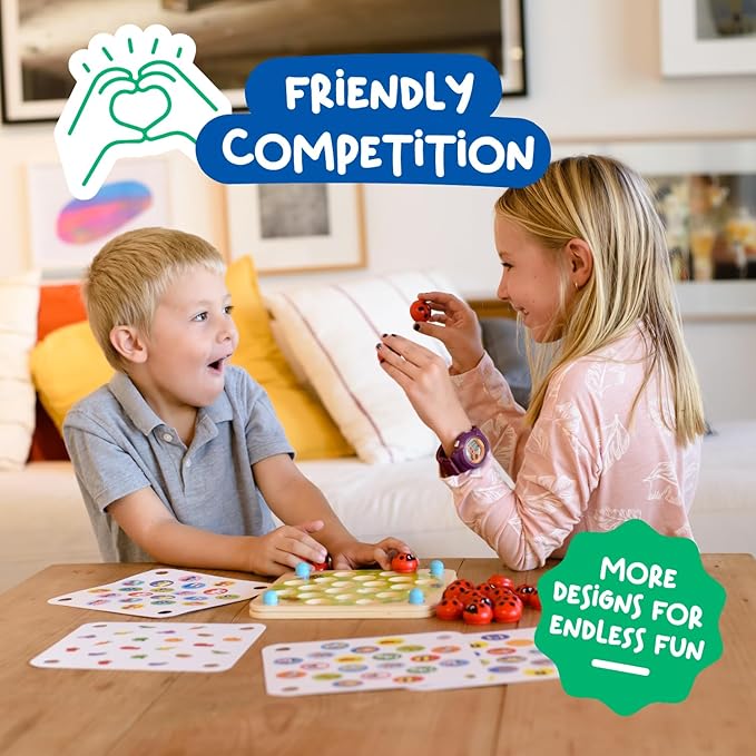 Nene Toys Nature Adventures Extension Cards - Extension Set Exclusive Size Ladybug's Memory Game - 24 Patterns Featuring Diverse Ecosystems and Wildlife Exclusive Size