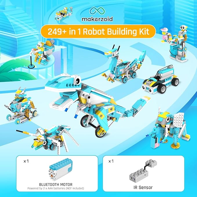 Coding Robot Kit for Kids Ages 6+, 200-in-1 RC Robot Building Toys,Scratch Junior Educational Coding Kit with 36 Free Video Courses, Birthday Childrens' Day Gift for Boys Girls(400+ Blocks)