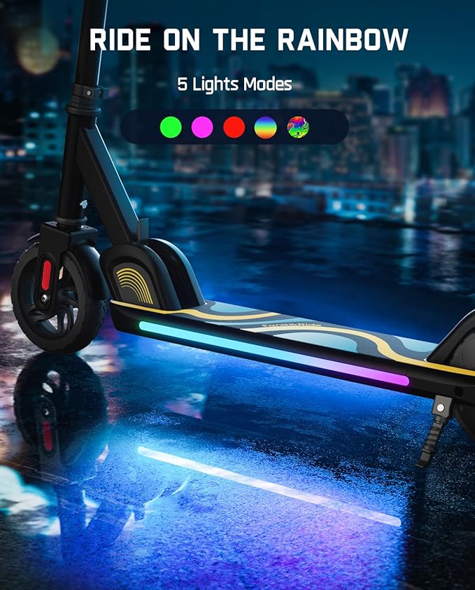 FanttikRide C9 Pro Electric Scooter for Kids 8-12, Adjustable Handlebar Height for Riders 3.9-5.2 ft, 132 lbs, Up to 40 min Continuous Time, 5 Miles Range, 3 Speed Mode 5/8/10 MPH