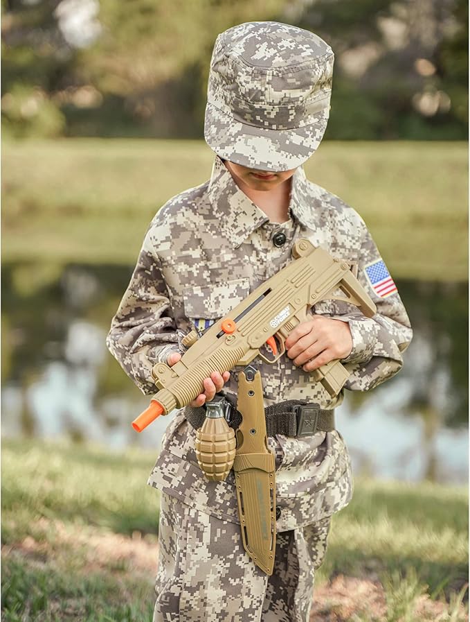 GIFTINBOX Kids Army Soldier Dress Up Costume Role Play Set, Deluxe Christmas Gift for Kids Boys Aged 3-12
