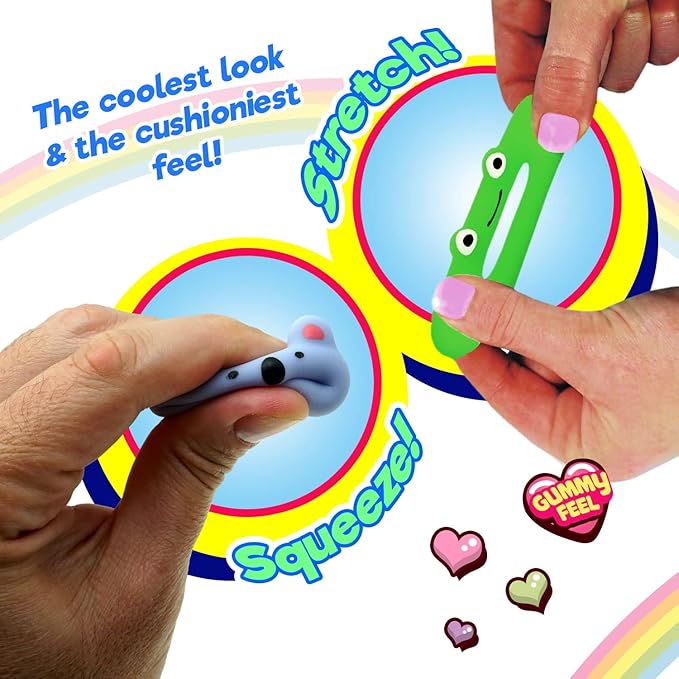 JA-RU Mochi Squishy Donut Animals (24 Pack; 144 Toys Assorted) Kawaii Mini Squishies for Kids. Stress Relief Fidget Toys. Bulk Party Favors Birthday Goodie Bags Classroom Prizes. 3352-24