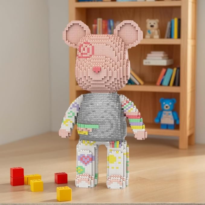 Bear Micro Mini Building Block Sets for Adults, No Compatible with Lego, 5250PCS Building Toys for Home & Office Decor, MOC 3D Creative Model Gifts for Christmas