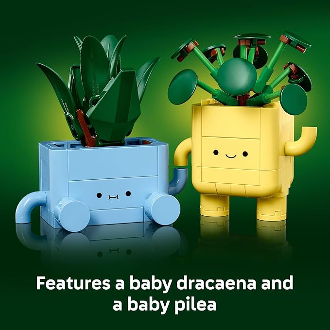 LEGO Botanicals Happy Plants Building Toy for Kids, Girls, and Boys 9+ - Playroom Decor for Desk or Shelf - Birthday Gift Idea for Young Gardeners - Artificial Indoor Plants for Play & Display - 10349