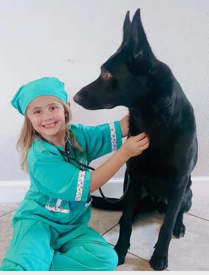 ANPHILE Kids Veterinarian Costume, Kids Doctor Vet Costume Outfit Pretend Play Dress Up Set for Career Day