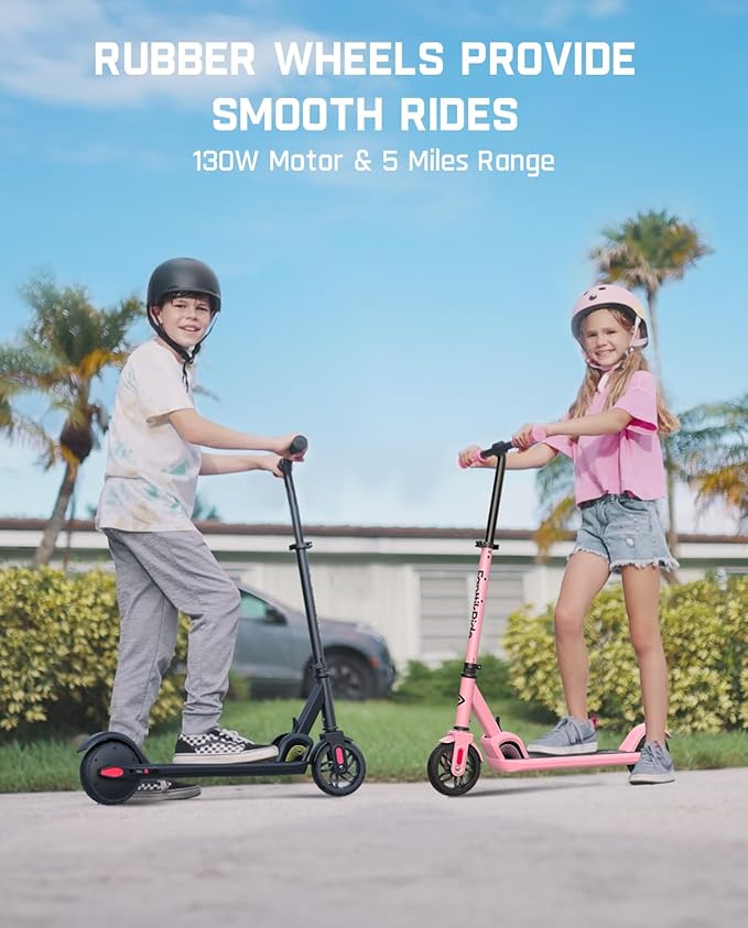 FanttikRide C9 Electric Scooter for Kids 8-12, Adjustable Handlebar Height for Riders 3.9-5.2 ft, 132 lbs, Up to 40 mins Continuous Time, 5 Miles Range, 2 Safe Max Speed 6/10 MPH