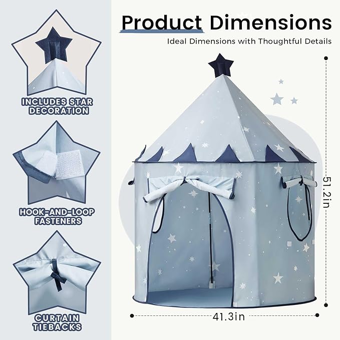 Tiny Land Kids Tent, Foldable Kids Pop Up Kids Play Tent, Portable Toddler Tent, Cute Design Tent for Kids Indoor & Outdoor Use | Perfect Toddler Tent for Fun & Imagination