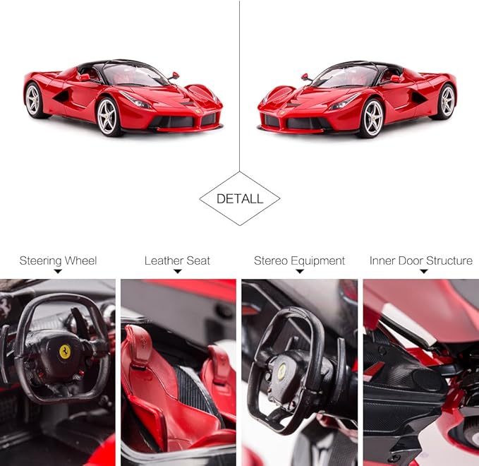 RASTAR RC Car | 1/14 Scale Ferrari LaFerrari Radio Remote Control R/C Toy Car Model Vehicle for Boys Kids, Red
