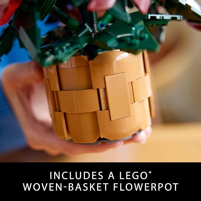 LEGO Icons Poinsettia Building Set - Artificial Flower Decorations & Centerpieces for Table, Adults Ages 18+ - 10370