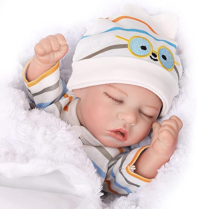 Lifelike Reborn Baby Dolls - 12 Inch Full Vinyl Realistic Baby Doll Sleeping Newborn Real Life Small Baby Doll for 3 + Year Old Kids