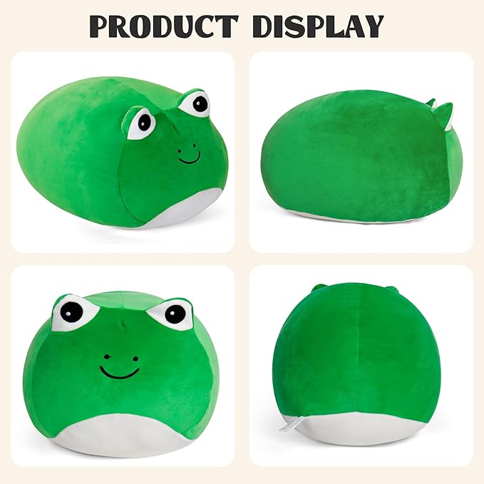 Wepop 20 in Frog Stuffed Animal Toys, Cute Giant Pebble Frog Plush Toy Throw Pillows Soft & Cuddly Plushies Dolls Birthday Gift for Kids