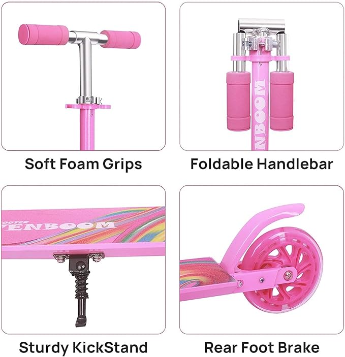 TENBOOM Scooter Toys for Kids Ages 6-12/3-5, Christmas Birthday Gifts for Girls Boys, Easy Folding Kids Scooter with 3 Levels Adjustable Handlebar
