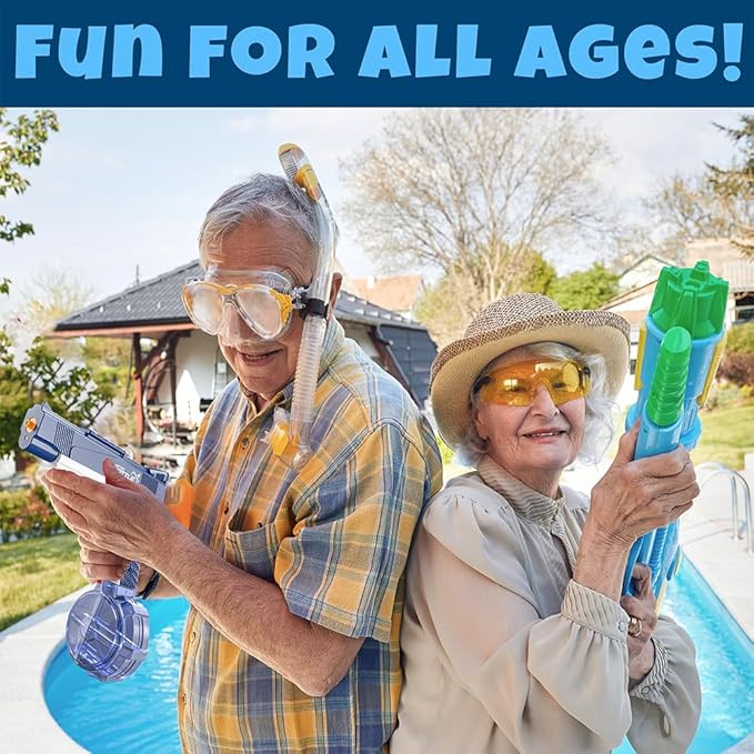 GOAP Electric Water Gun 2 Large Capacity Clips, Rechargeable Battery, Kids & Adults Squirt Gun
