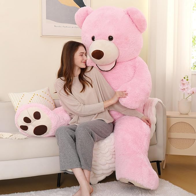 MorisMos Giant Teddy Bear Plush 6ft, Huge Pink Teddy Bears for Girlfriend, 6 Foot Large Big Bear Gifts, Baby Shower, Birthday