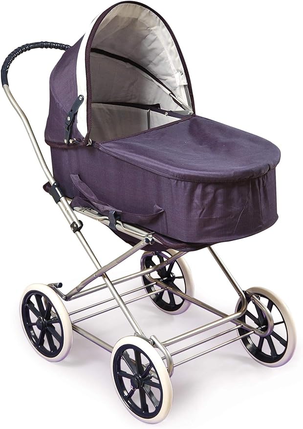 Badger Basket English Style Doll Stroller – Fits 18 to 22-inch Dolls, Classic Pretend Play Toy with Adjustable Canopy