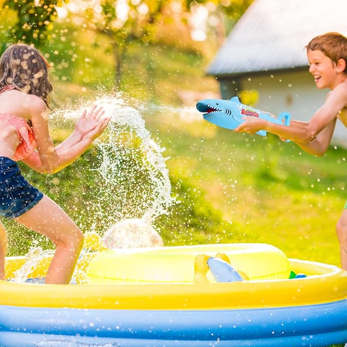 Jexine 3 Pcs Water Guns for Kids Shark Water Toy Guns 30 ft Range Pool Squirt Toy Water Guns for Boys Girls Summer Swimming Beach Outdoor Games Pool Party Favors