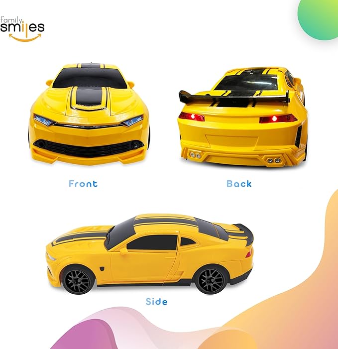 Kids Transforming Robot RC Car Toys for Boys 8-13 Remote Control Gift Yellow