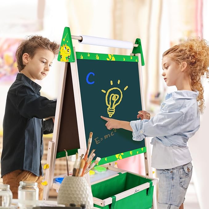 Joyooss Kids Art Easel, Double Sided with 98+ Accessories, Magnetic & Dry Erase Board for Ages 4-8