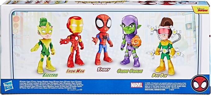 Spidey and his Amazing Friends Marvel, Friends & Foes Pack, 5 Action Figures, 4-Inch, Preschool Super Hero Toys for Kids Ages 3 and Up (Amazon Exclusive)