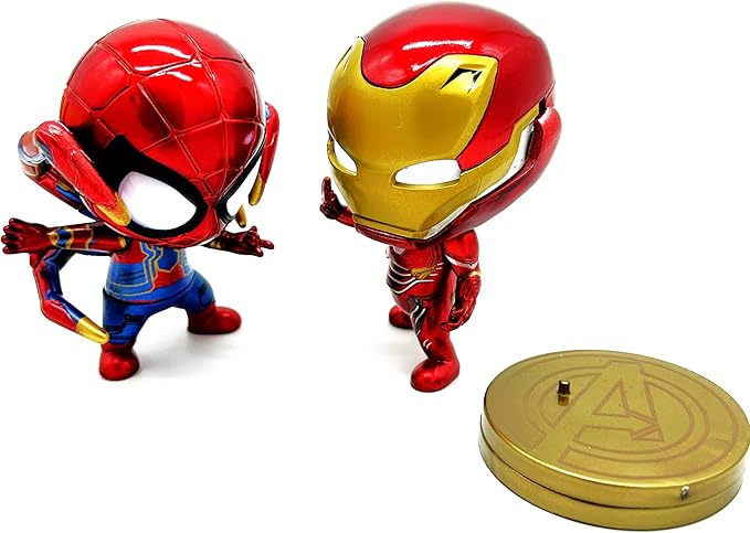 Prodigy Toys Spiderman Action Figure with Shooting Web vs Iron Man with LED Eyes (Batteries Included)