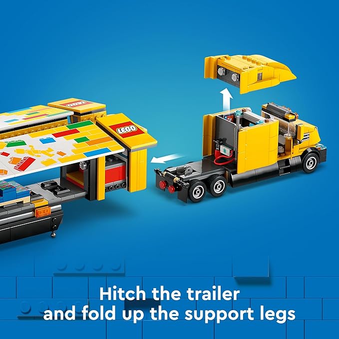LEGO City Yellow Delivery Truck Toy, Comes with a Semitruck Model, Forklift and 4 Minifigures for Pretend Play, Fun Birthday Gift Idea for Kids' 8 Years Old and Up, 60440