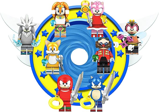 New Sonic Toys Figures Set - Deluxe Action Heroes Toy from Sonic - Gift for Kids (Sonic Party)