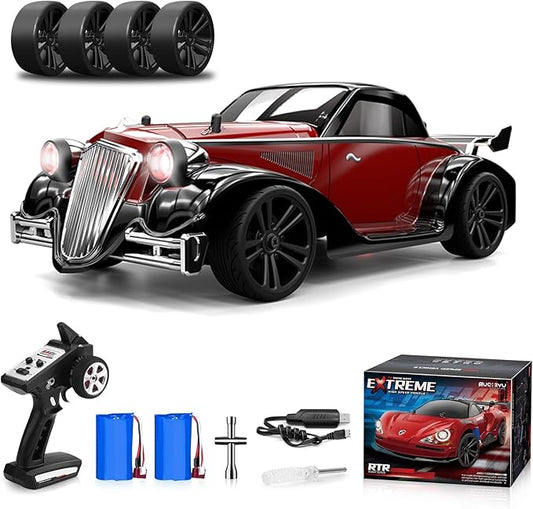 RC Drift Car 1/16 Scale 38KM/H Fast 4WD RC Car 2.4Ghz with 6 Modes of Light 2Pcs Rechargeable Batteries Racing for Boys and Adults Gift
