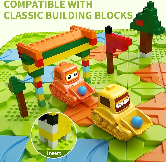 Logical Road Builder Puzzle Games, STEM Learning Toys for Kids Ages 3-8, Montessori Preschool Educational Toys for Fine Motor Skills, Creative Construction Gifts, 200+ Routes & Storage Bag Included